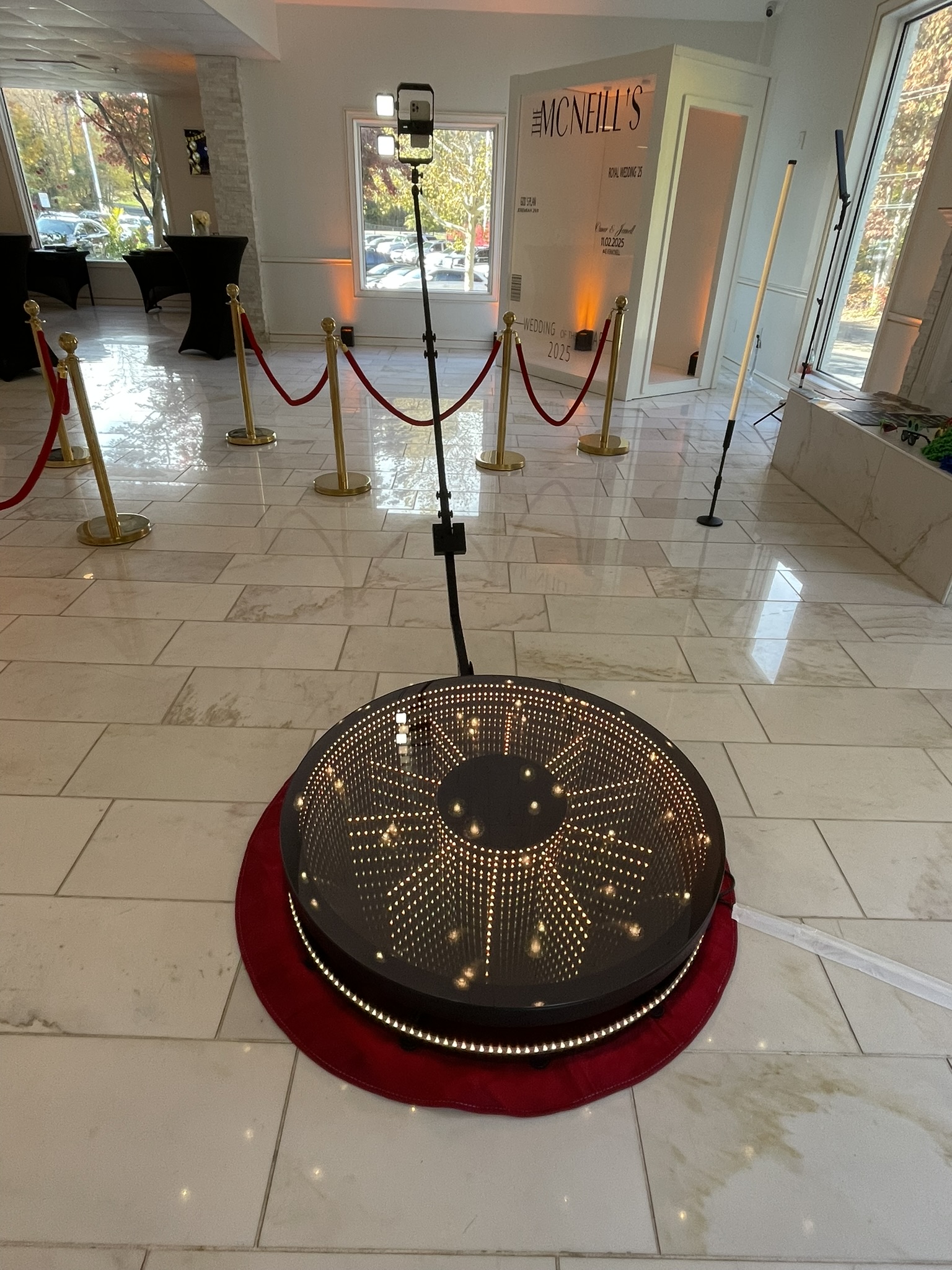 360 Spin Booth at event showcasing memorable moments and event decor.